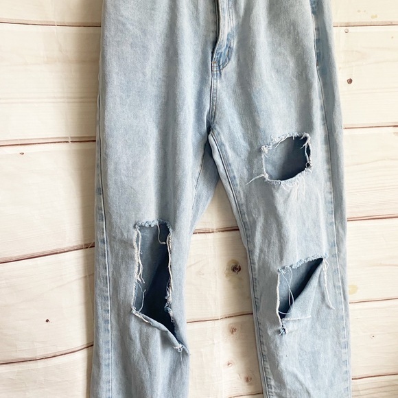 Shein High Waist Distressed Jeans - Picture 2 of 5